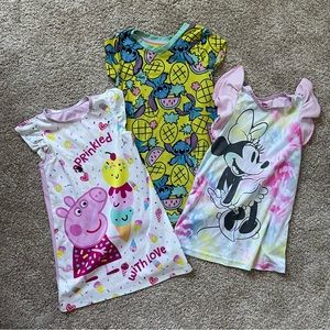 4T Silly Graphic Pajama Dresses Bundle!